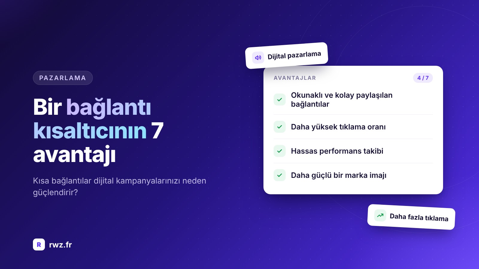 Dijital pazarlamanız için bir bağlantı kısaltıcının 7 avantajı