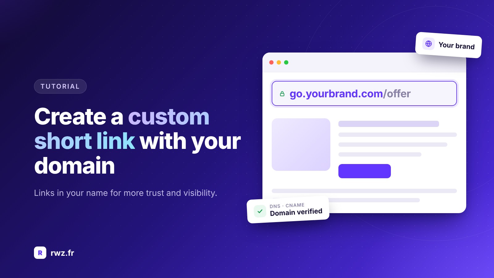 How to create a custom short link with your own domain