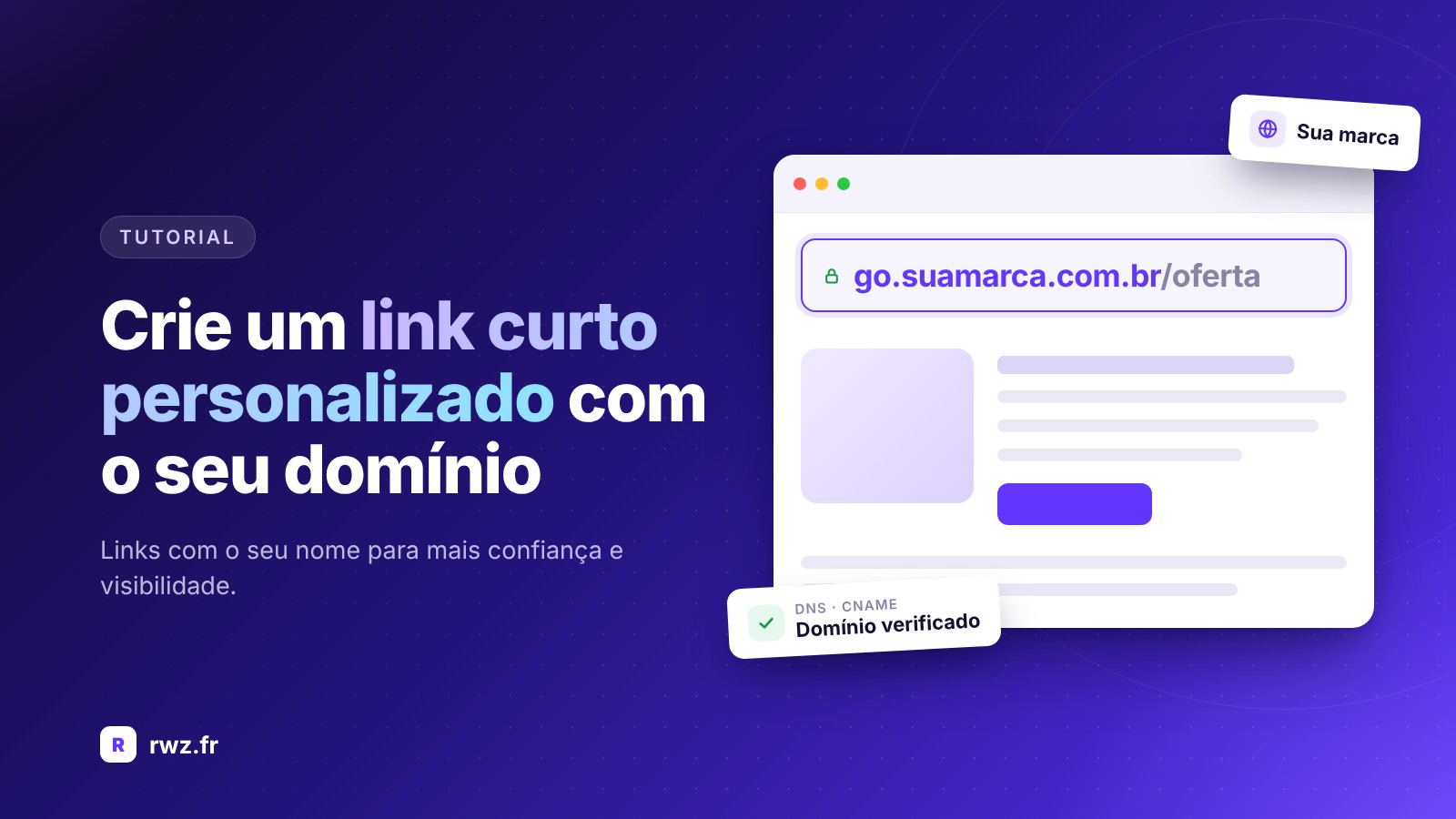 Como criar um link curto personalizado com o seu próprio domínio