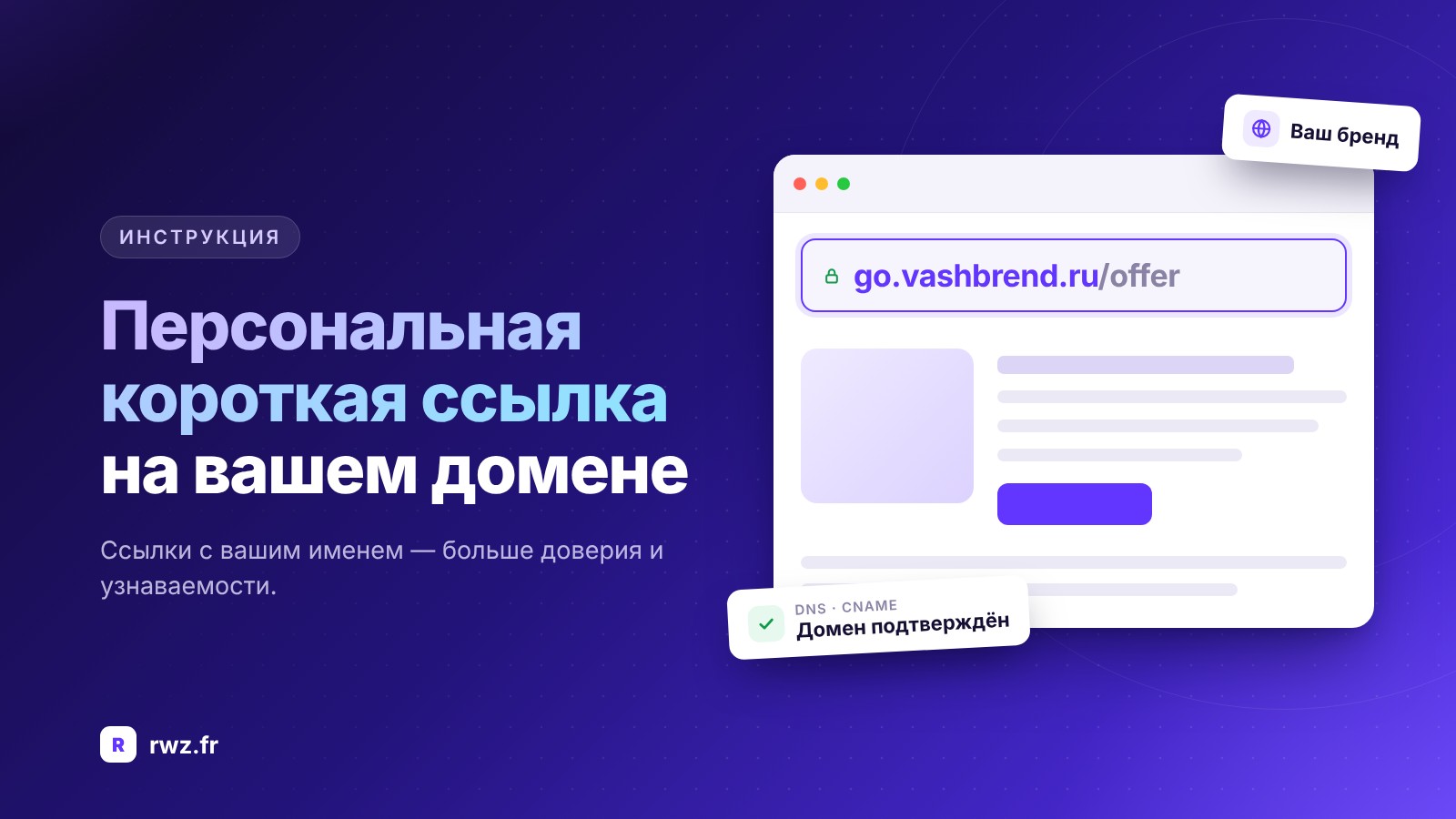 Как создать короткую пользовательскую ссылку с вашим собственным доменом