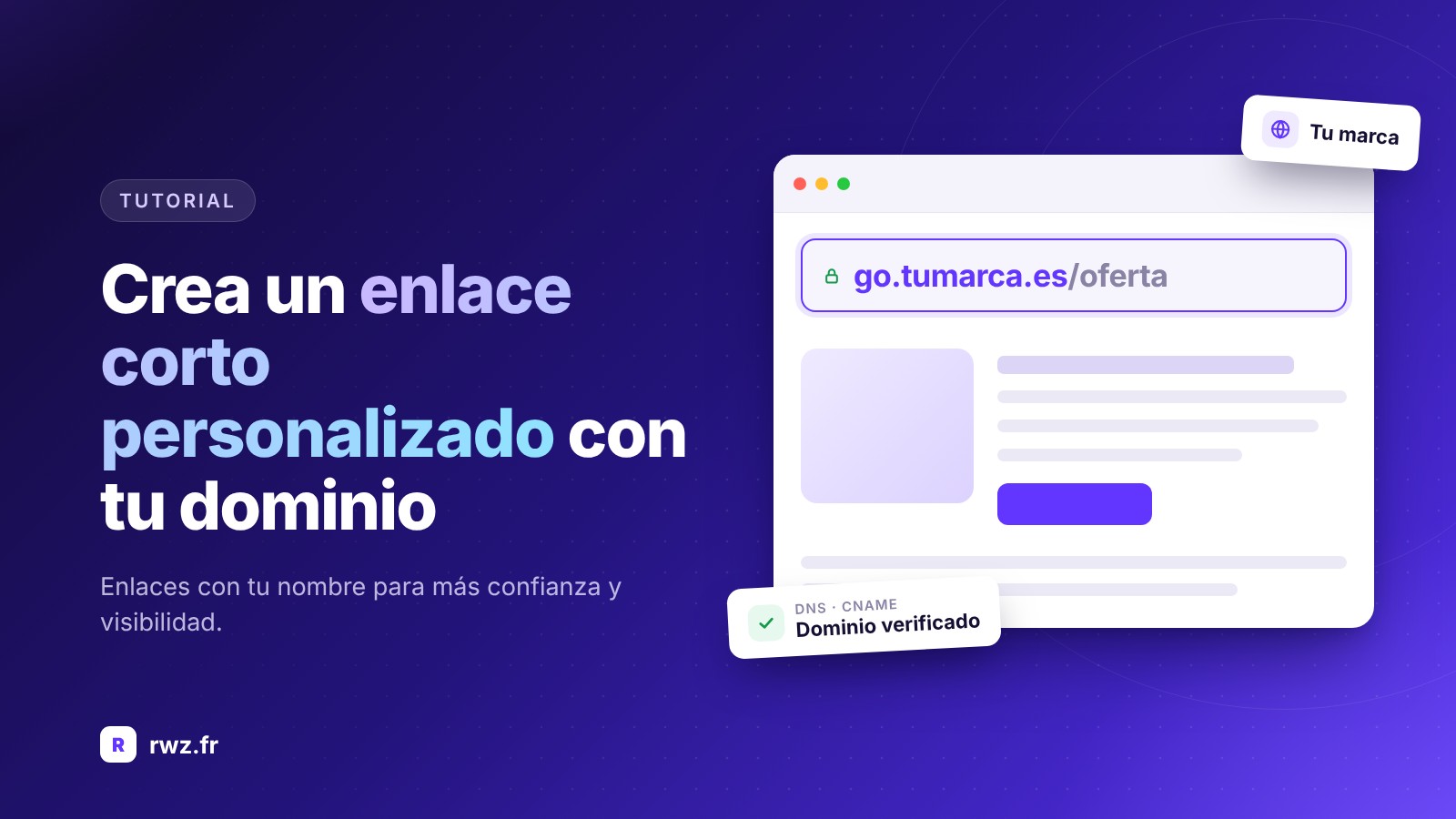 Cómo crear un enlace corto personalizado con tu propio dominio