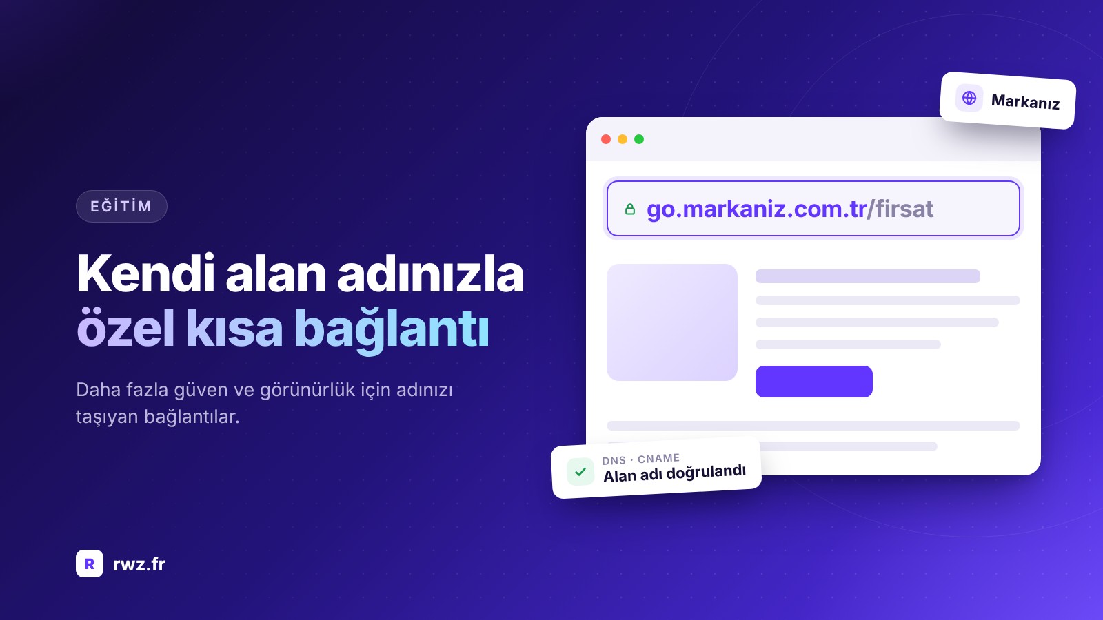 Kendi alan adınızla özel bir kısa bağlantı nasıl oluşturulur